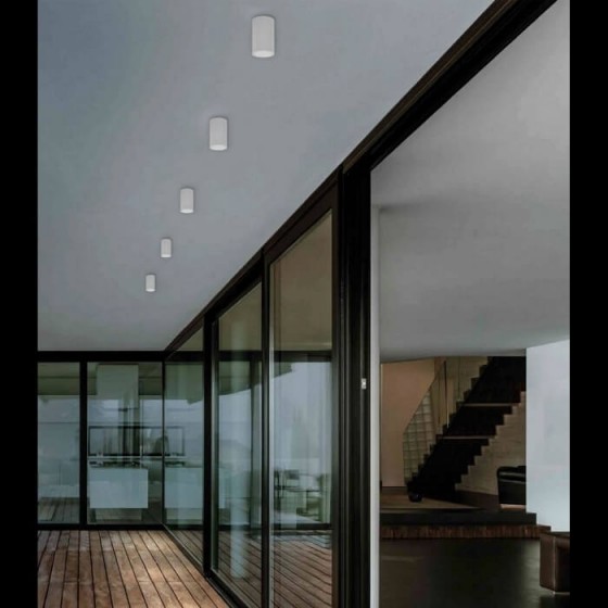 Σποτ οροφής λευκό πλαστικό GU10 κύλινδρος Φ6x10cm