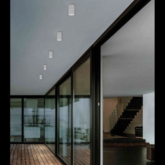 Σποτ οροφής ανθρακί πλαστικό GU10 κύλινδρος Φ6x10cm