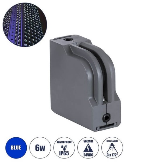 Γωνιακό φωτιστικό ανάδειξης παραθύρων LED Μπλε Φως 12x12cm 