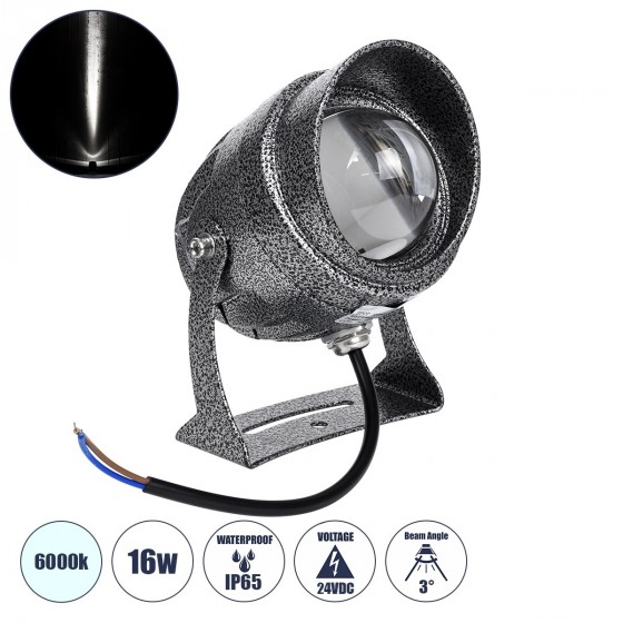 Προβολάκι Wall Washer αδιάβροχο IP65 24V LED 6000K σφυρήλατο γκρι