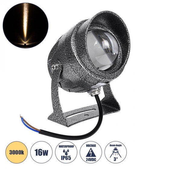 Προβολάκι Wall Washer αδιάβροχο IP65 24V LED 3000K σφυρήλατο γκρι