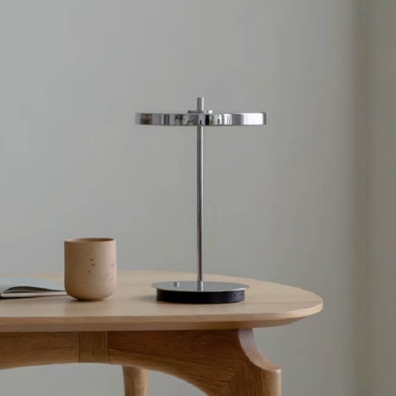 Επαναφορτιζόμενο πορτατίφ steel 31cm με πλακέ κεφαλή LED Dim