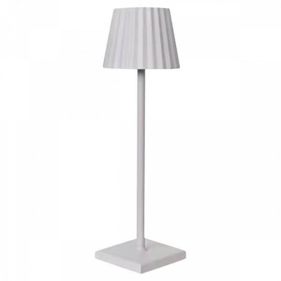 Λευκό επαναφορτιζόμενο πορτατίφ Φ11x39cm ABS με πιέτες LED CCT