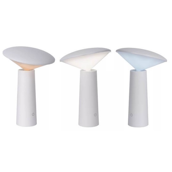 Επαναφορτιζόμενο πορτατίφ LED 20cm λευκό με κινητή κεφαλή