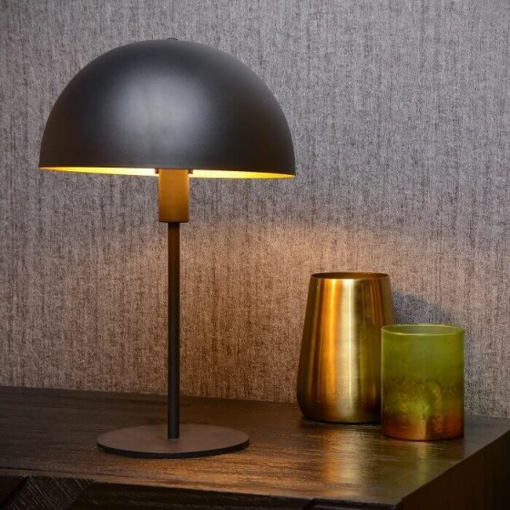 Επιτραπέζιο φωτιστικό μαύρο 40cm με καμπάνα Φ25cm