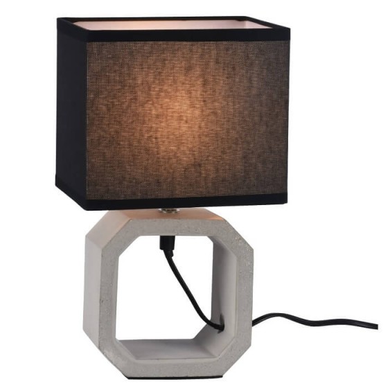 Πορτατίφ ύψους 29cm με πολυγωνική κεραμική βάση και μαύρο καπέλο 