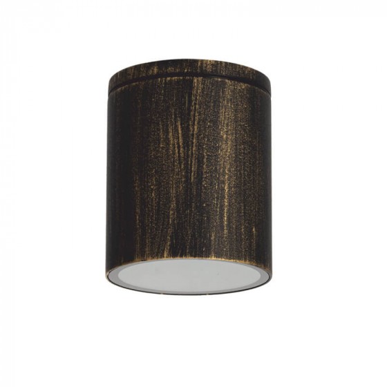Φωτιστικό οροφής σποτ κυλινδράκι Φ9x11cm πατίνα χρυσό-μαύρο IP65 GU10
