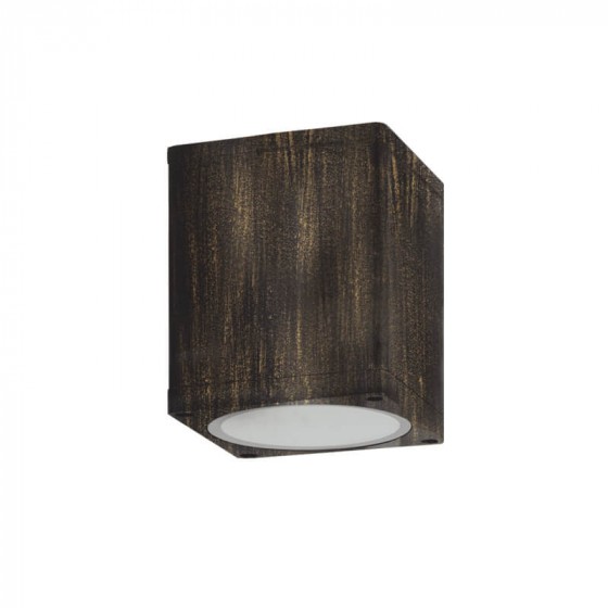 Φωτιστικό οροφής σποτ κυβάκι 9x9x11cm πατίνα μαύρο-χρυσό IP65 GU10