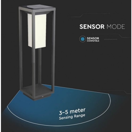 Ηλιακό φωτιστικό δαπέδου 14x14x50cm LED SAMSUNG με φωτοκύτταρο