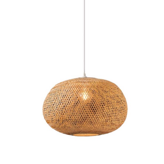 Κρεμαστό φωτιστικό οβάλ μπαμπού Φ56x35cm
