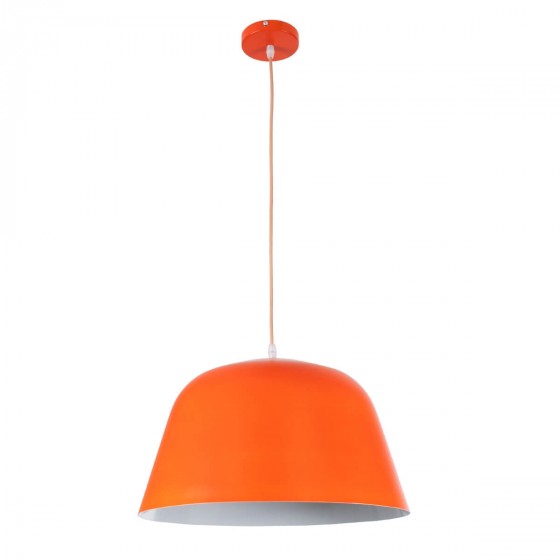 Κρεμαστό φωτιστικό καμπάνα μεταλλική Φ40x24cm πορτοκαλί