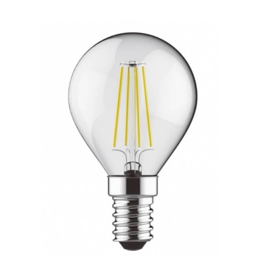 Λάμπα LED Ε14 Διάφανη Σφαιρική 6W Θερμό Φως