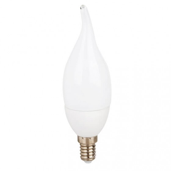 Λάμπα LED Ε14 Λευκό Κεράκι με μύτη 5W Θερμό Φως