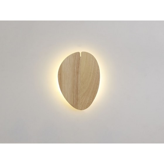 Φωτιστικό τοίχου LED ξύλινο φύλλο 14x19cm