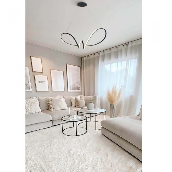 Κρεμαστό φωτιστικό μαύρο LED Dim τηλεχειριζόμενο 100x44x38cm