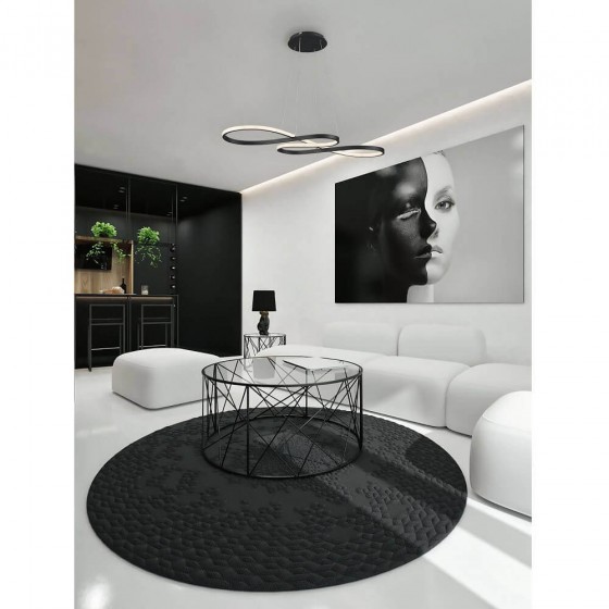 Κρεμαστό φωτιστικό τηλεχειριζόμενο LED Dim ζιγκ-ζαγκ 80x33cm μαύρο