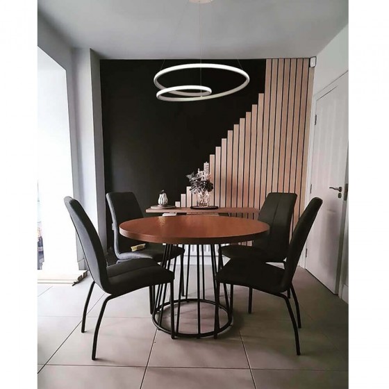 Κρεμαστό φωτιστικό περιστροφικό Φ60cm LED Dim τηλεχειριζόμενο λευκό