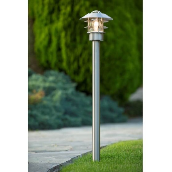 Φωτιστικό κολωνάκι αλουμινίου σε απόχρωση inox 100cm