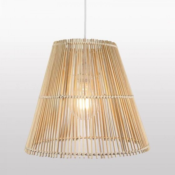 Κρεμαστό φωτιστικό από μπαμπού με αραιή πλέξη Φ35x31cm