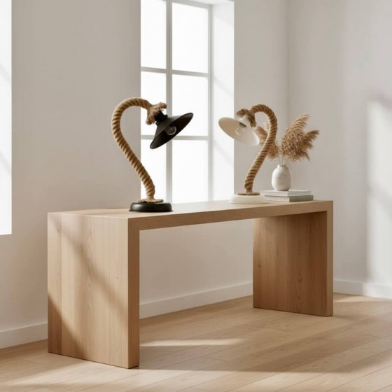 Φωτιστικό γραφείου 40cm με σχοινί και μεταλλικά μαύρα στοιχεία