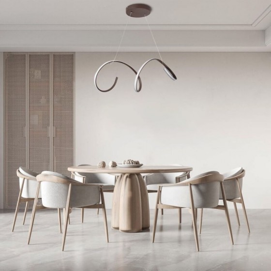 Τηλεχειριζόμενο φωτιστικό LED CCT μαύρο σε σχέδιο σπιράλ 72x25cm