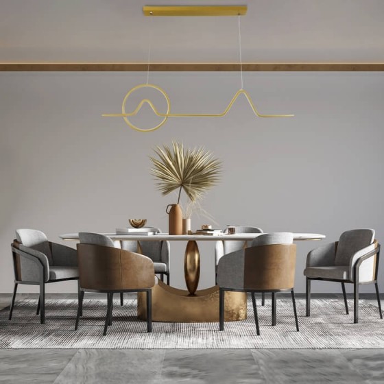 Κρεμαστό φωτιστικό τραπεζαρίας 120x30cm LED CCT τηλεχειριζόμενο χρυσό