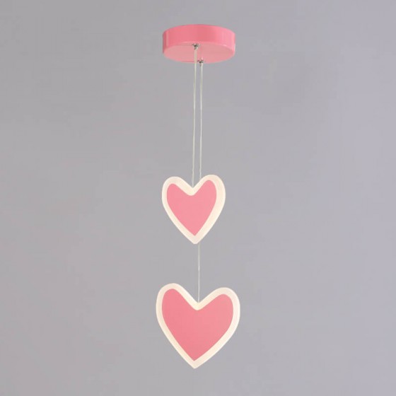 Παιδικό φωτιστικό κρεμαστό ροζ καρδιές Φ24cm LED