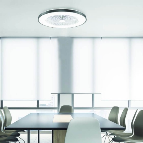 Τηλεχειριζόμενος ανεμιστήρας οροφής μαύρη πλαφονιέρα Φ50cm LED CCT