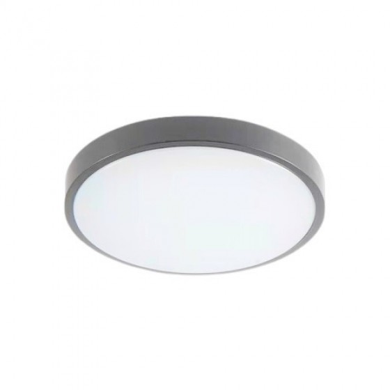 Φωτιστικό οροφής πλαφονιέρα Φ28x5cm LED CCT γκρι πλαστική IP65