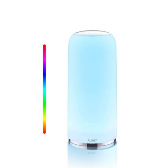 Κυλινδρικό μοντέρνο πορτατίφ LED RGB με μεταλλική βάση αφής Φ10x23cm