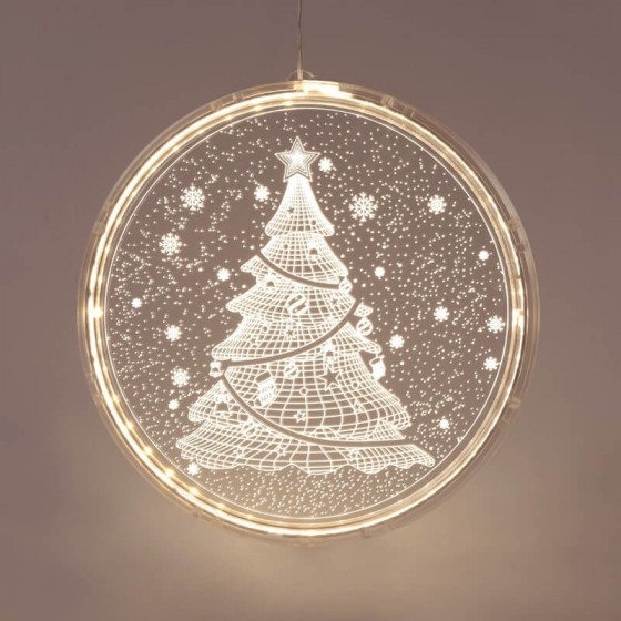 Στεφάνι χριστουγεννιάτικο με δέντρο LED 3D με USB