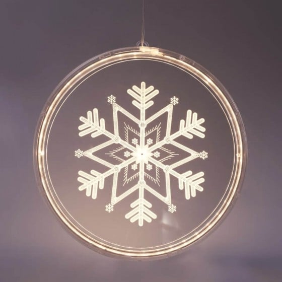 Στεφάνι χριστουγεννιάτικο με χιονονιφάδα LED 3D με USB