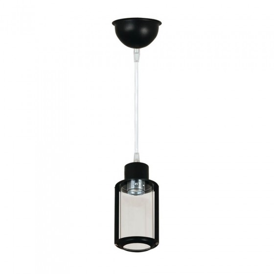 Κρεμαστό φωτιστικό μαύρο αλουμίνιο με plexiglass Φ10cm E27