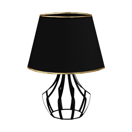 Πορτατίφ ύψους 40cm μαύρο με αμπαζούρ Φ25cm και βάση από πλέγμα