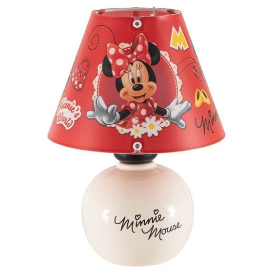 Παιδικό φωτιστικό πορτατίφ με κεραμική βάση 28cm και καπέλο Minnie 