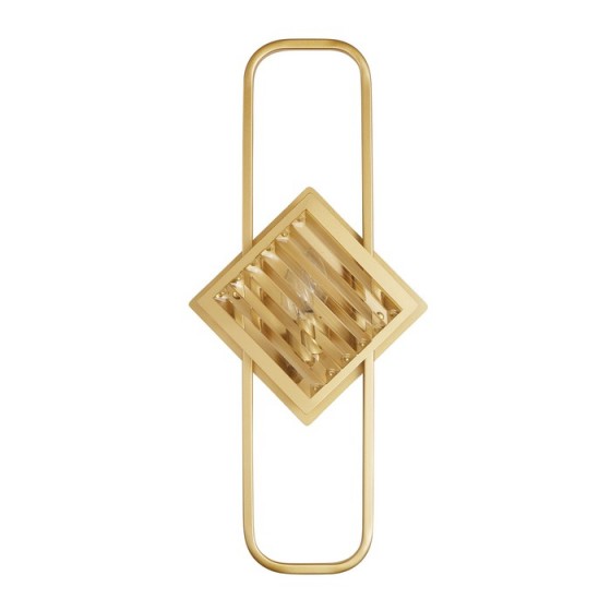 Φωτιστικό τοίχου 2xE14 LED με ρόμβο από κρυσταλλάκια σε πλαίσιο 58cm 