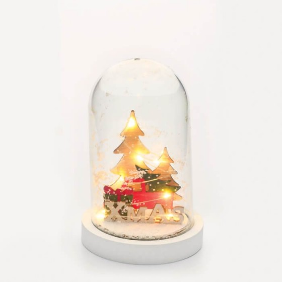 Snowflake πλαστική Φ11x19cm με ξύλινα διακοσμητικά XMAS