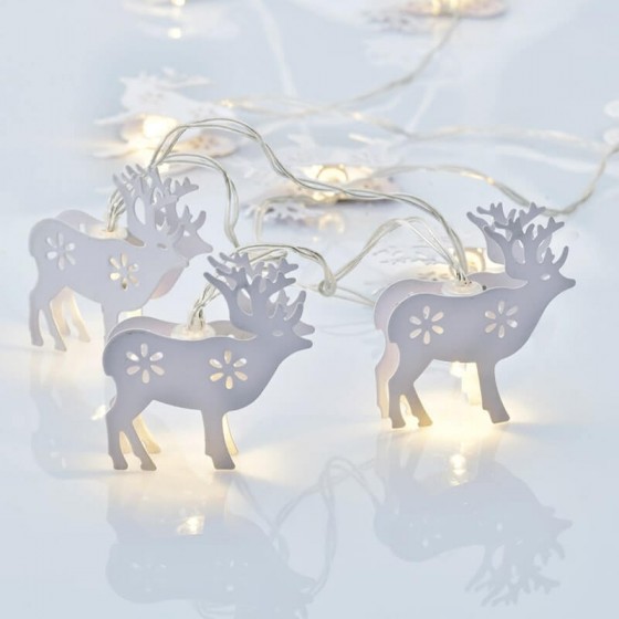 Χριστουγεννιάτικη γιρλάντα 135cm με λευκούς ταράνδους