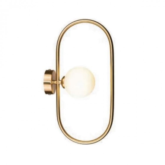 Χρυσαφί φωτιστικό οροφής-τοίχου οβάλ 40x15cm με γλόμπο G9