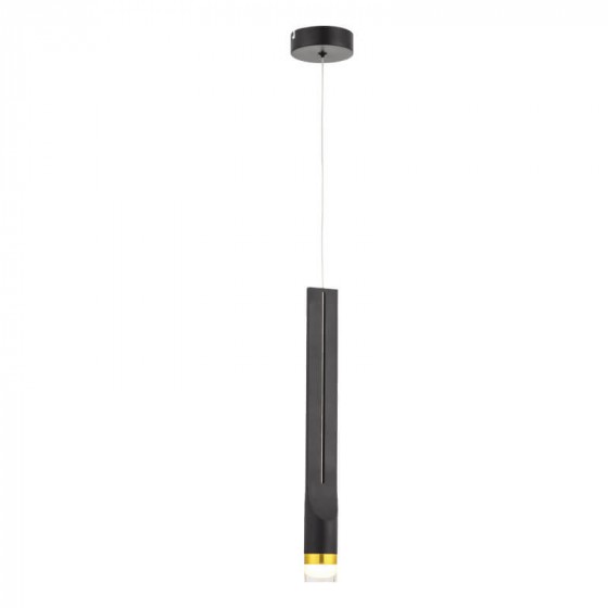 Κρεμαστό φωτιστικό LED φλατ γραμμικό 50cm μαύρο με χρυσή λεπτομέρεια