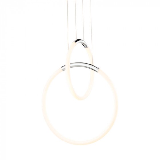 Κρεμαστό φωτιστικό LED αλυσιδωτοί κρίκοι Φ40cm με λεπτομέρεια χρώμιο