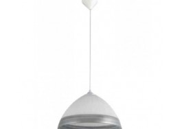 Κρεμαστό φωτιστικό καμπάνα Φ34cm λευκό-ασημί με πλαστικό καλώδιο