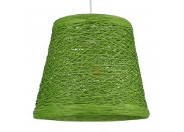 Κρεμαστό φωτιστικό rattan καμπάνα Φ32cm σε χρώμα πράσινο