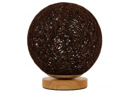 Μοντέρνο πορτατίφ μπάλα rattan φ20cm με ξύλινη βάση