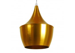 Μοντέρνο κρεμαστό φωτιστικό μονόφωτο χρυσό μεταλλικό καμπάνα Φ24cm