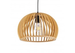 Μοντέρνο κρεμαστό φωτιστικό με πλέγμα ξύλινο ανοιχτόχρωμο  Φ33x20cm