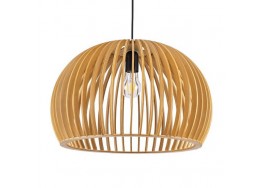 Μοντέρνο κρεμαστό φωτιστικό με πλέγμα ξύλινο ανοιχτόχρωμο  Φ44x28cm