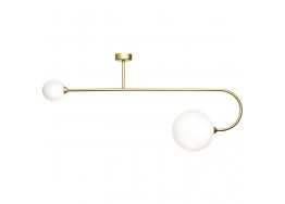 Μοντέρνο φωτιστικό ημιοροφής 100cm με δύο γλόμπους Φ10cm-Φ20cm