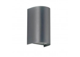 Οβάλ πλαστική απλίκα Up-Down 2xGU10 Φ11x20cm γκρι