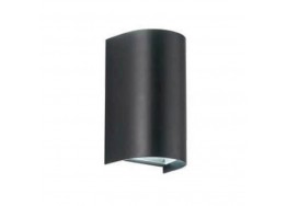 Οβάλ πλαστική απλίκα Up-Down 2xGU10 Φ11x20cm ανθρακί 